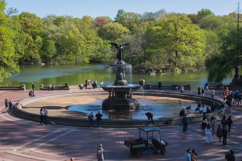 Bethesda Fountain and the Lake in Central Park, New York