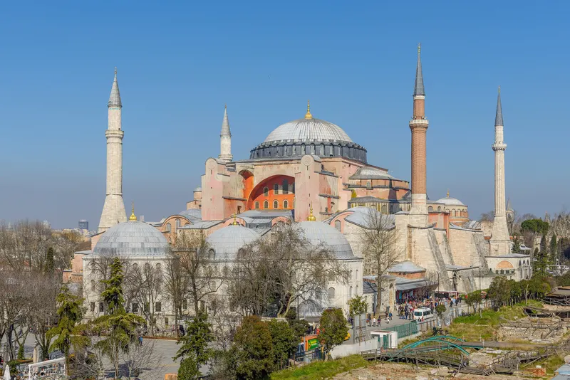 Hagia Sophia with its domes and minarets, Istanbul