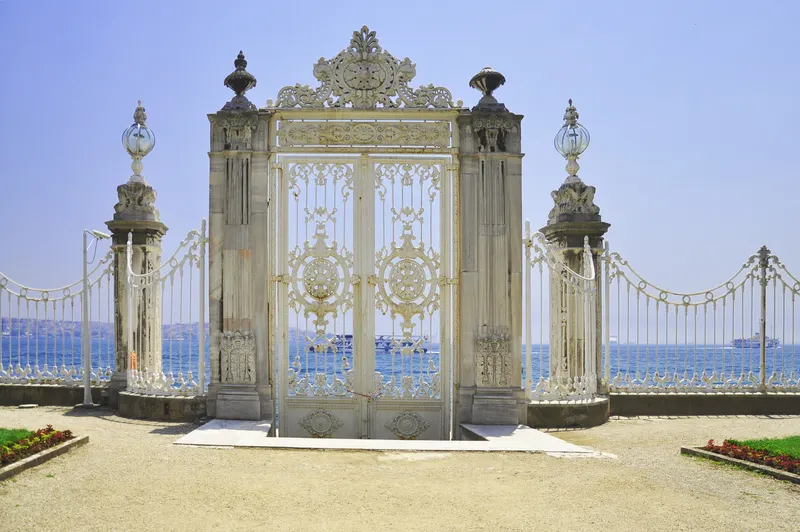 Ornate sea gate of Dolmabahçe Palace facing the Bosphorus