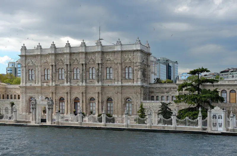 Dolmabahçe Palace facade on the Bosphorus shore