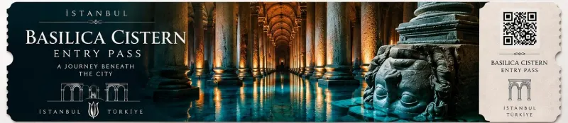 Basilica Cistern Entry Pass — Medusa-head column base